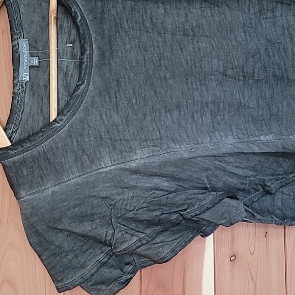 Wit & Wisdom Ruffled Top, Size M, Charcoal, Vintage Black - Picture 2 of 7